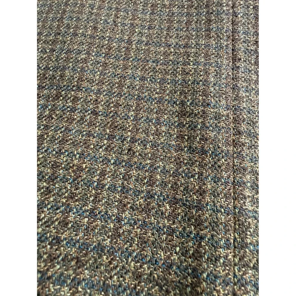 Pronto Uomo Mens 50L Silk Wool Blazer Jacket Brown Houndstooth Made in Italy